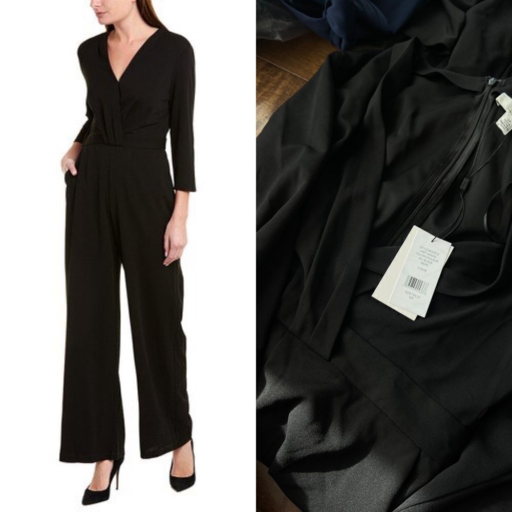 H Halston Womens Jumpsuit black NEW